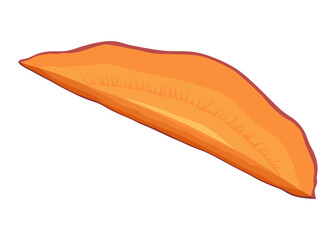 Sweet potato batata. Vegatable ingidient for healthy food. Organic vegetable root, healthy vegan or nutrition carbohydrate. Vector illustration in cartoon flat style. Isolated on white background