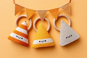 Playful felt toys in bright colors for creative engagement.