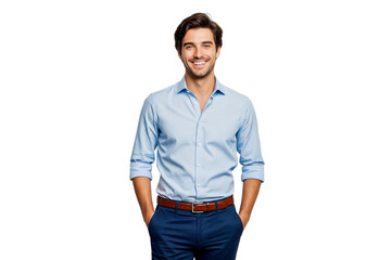 portrait of a handsome young man isolated on white