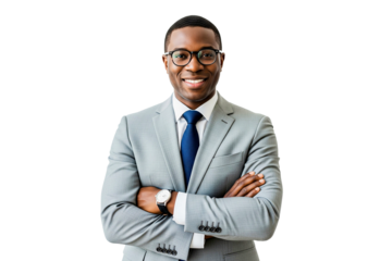 portrait of an African handsome businessman isolated on white