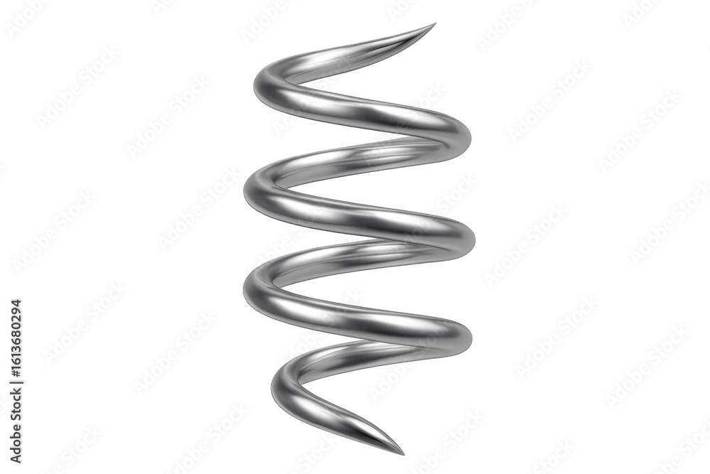 Poster chrome spiral twisting, sharp metallic edges gleaming, representing technological advancement agains