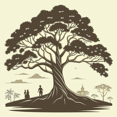This name captures the main elements: the tree, beach setting, silhouette style, and the sunset atmosphere, while staying simple and clear
