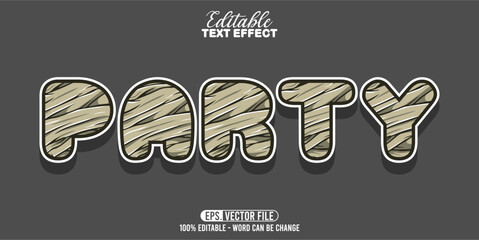 PARTY editable text effect style, vector art word illustration.