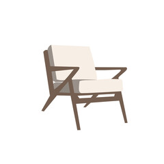 vector illustration of a modern chair with a brown frame