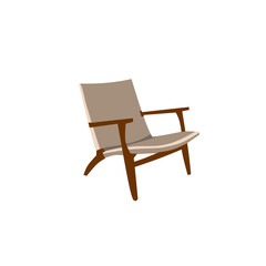 vector illustration of a modern chair with a brown frame