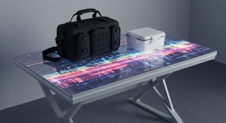 Modern bags on a table