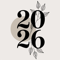 Chic Monochrome Floral 2026 Poster