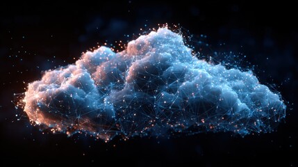 Cloud computing concept.Abstract cloud connection technology background.