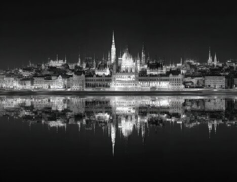 Fototapeta Night cityscape reflection