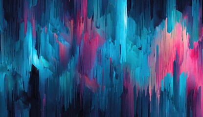 Abstract digital painting with vibrant vertical brushstrokes