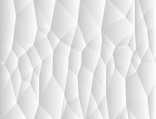 Geometric polygonal white and gray background. Mosaic triangles template for design. Paper or stone texture. Vector illustration.