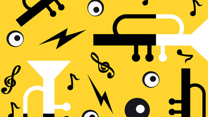 Modern Music Instruments Composition Background