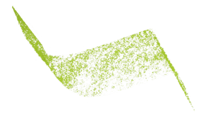 Green crayon brush stroke isolated on transparent background