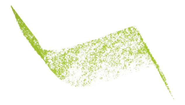 Green crayon brush stroke isolated on transparent background