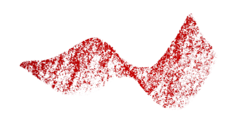 Red crayon brush stroke isolated on transparent background