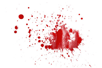 Red splash watercolor brush isolated on transparent background