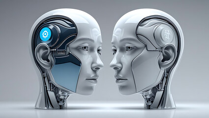 AI reflection concept showcasing ethical and unethical aspects of artificial intelligence