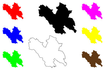 Konosu city (Japan, Nihon-koku or Nippon-koku, Kanto region) map vector illustration, scribble sketch Konosu-shi map