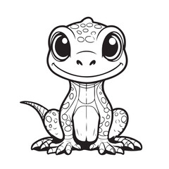 Cute Cartoon Lizard with Large Eyes and Spots.