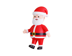 Jolly santa claus character in red suit isolated on a transparent background christmas
