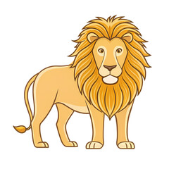 Obraz premium Majestic Lion Illustration A Detailed Depiction of a Male Lion