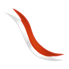 Curved Wavy Indonesia Flag Element Decoration