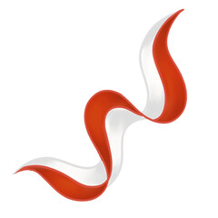 Curved Wavy Indonesia Flag Element Decoration