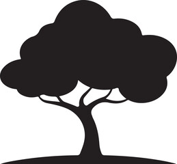 Simple Black Vector Tree Icon: Nature Sign Symbol for Design