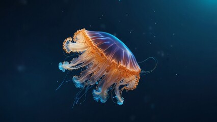 Obraz premium Color-releasing starfish floating calmly in the ocean’s clear blue