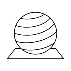 Yoga Ball with Horizontal Lines Vector Illustration for Fitness and Wellness