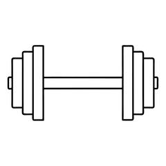 Horizontal Barbell with Simple Plates Vector Illustration for Fitness and Weightlifting