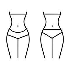 Side by Side Body Outlines Before and After Comparison Vector Design