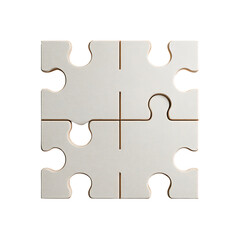 Four White Puzzle Pieces Joined Together jigsaw puzzle