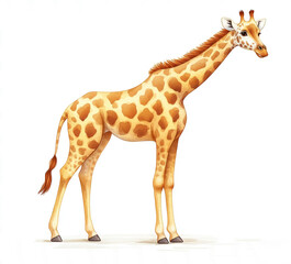 Fototapeta premium Watercolor giraffe clipart, on a transparent background
