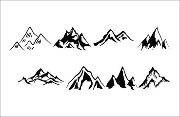 mountain silhouette vector set