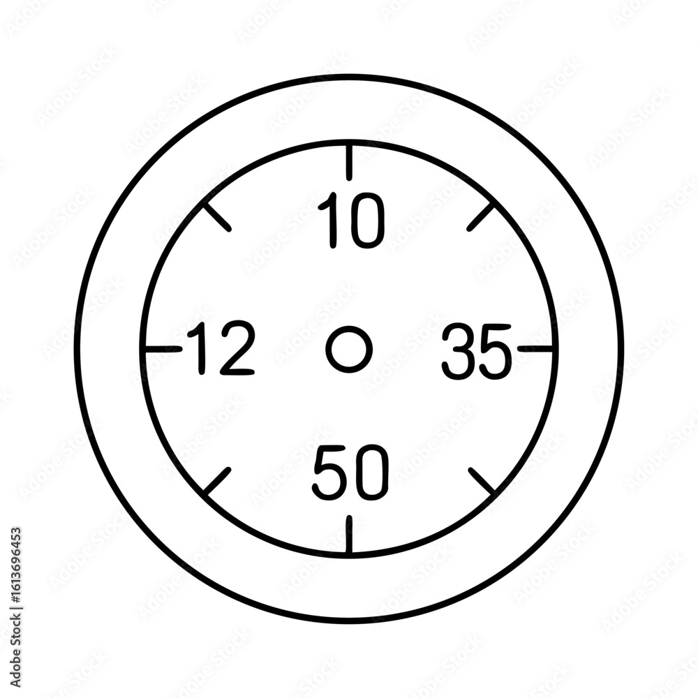 Poster circular gym timer with tick marks for workout or exercise timing