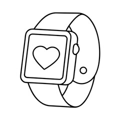 Smartwatch Wristwatch with Heart Icon Design for Health and Fitness Tracking