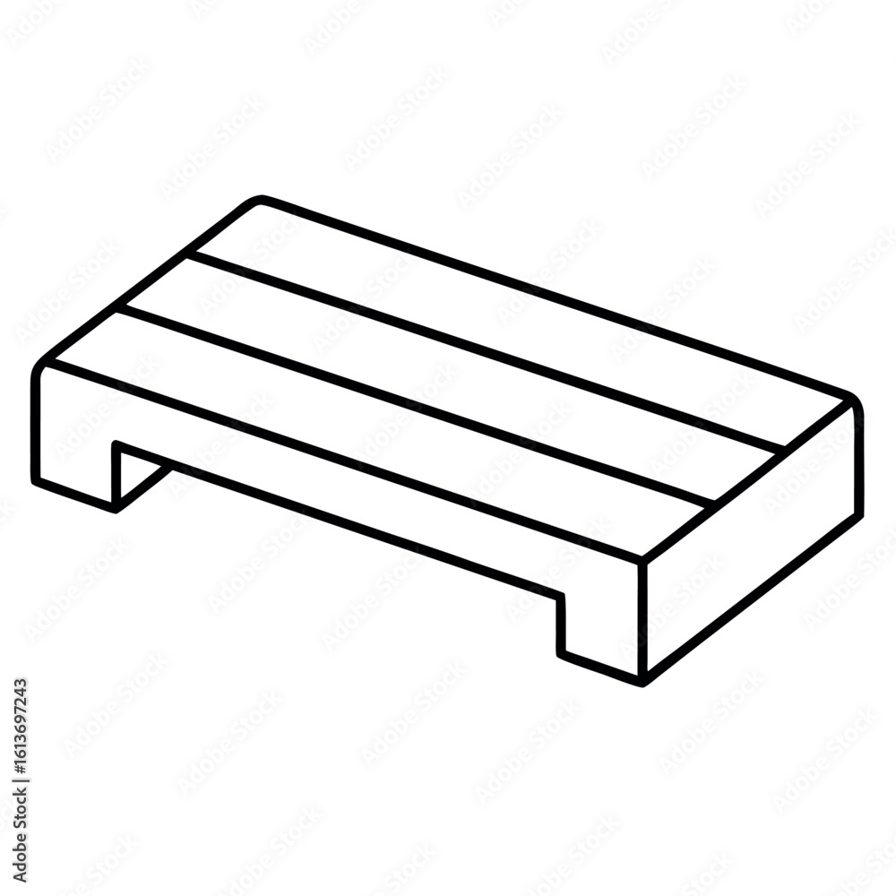 Poster rectangular step platform design with top line vector illustration