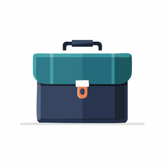 Teal and Navy Blue Business Briefcase with a White Latch and Black Handle