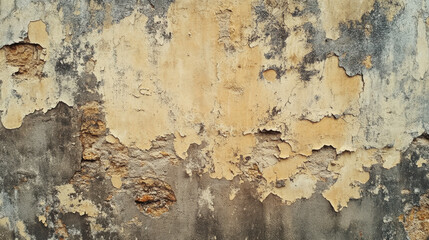 A wall with peeling paint and cracks