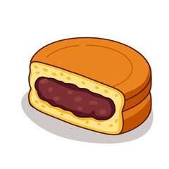 Imagawayaki red bean pancake vector illustration