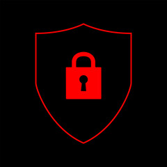 Cyber security technology concept , Shield With Keyhole icon , personal data , vector illustration.	
