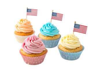 Cupcakes with pastel colored icing PNG Image