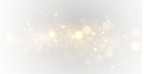 Bright magic glitter spray with sparkle wave and gold dust. Festive light trail on transparent PNG
