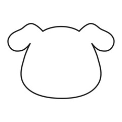 Simple black outline of a cute puppy face – minimal and versatile design perfect for pet branding, kids’ products, animal-themed decor, or logo use.