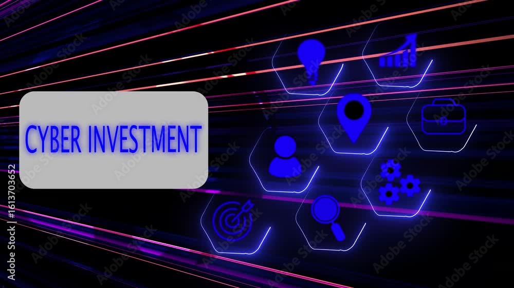 Poster cyber investment security data analytic digital economy finance future futuristic innovation interfa