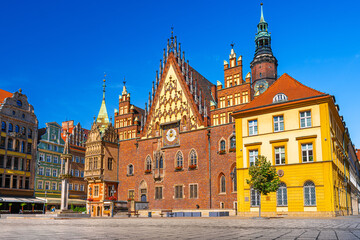 Beautiful view of the old town of Wroclaw, Poland