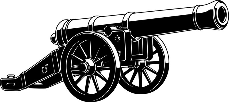Vintage cannon vector illustration. Design element for poster, card, banner, t shirt, logo, label. Vector illustration
