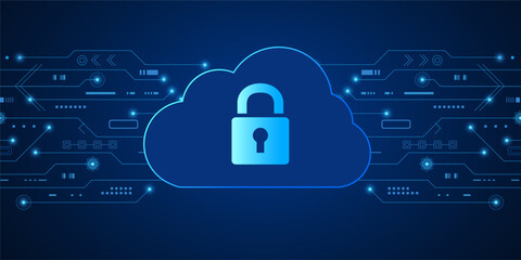 Modern cloud technology futuristic, online storage, work from home	

