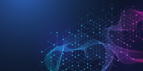 Naklejka na ściany i meble Abstract digital blockchain cube blocks concept. 3D big data cubes quantum computer technology idea. Artificial intelligence data core cubes design element